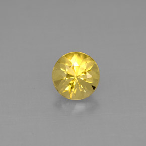 Berillo naturale giallo da 0,73 ct, taglio rotondo, VS