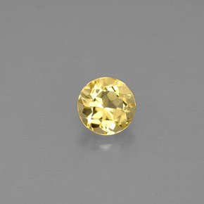 Berillo naturale giallo da 0,60 ct, taglio rotondo, VS