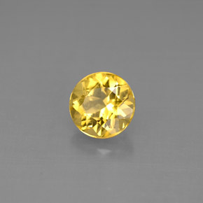Berillo naturale giallo da 0,98 ct, taglio rotondo, VS