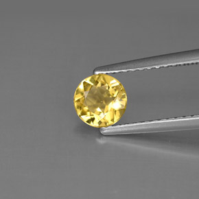 Berillo Giallo oro naturale da 0.52 ct, Taglio rotondo, VS