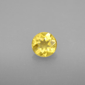 Berillo naturale giallo da 0,70 ct, taglio rotondo, VS