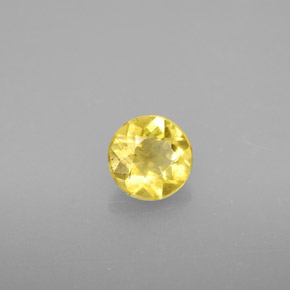 Berillo naturale giallo da 0,70 ct, taglio rotondo, VS