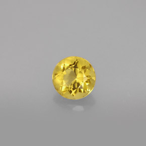 Berillo naturale giallo da 0,82 ct, taglio rotondo, VS