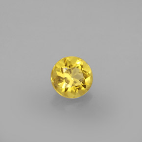 Berillo naturale giallo da 0,82 ct, taglio rotondo, VS
