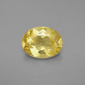 Berillo naturale giallo da 1,51 ct, taglio ovale, VVS-VS
