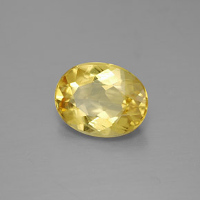 Berillo naturale giallo da 1,51 ct, taglio ovale, VVS-VS