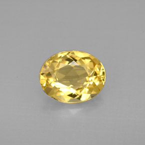 Berillo naturale giallo da 1,70 ct, taglio ovale, VVS
