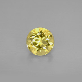 Berillo naturale giallo da 1,24 ct, taglio rotondo, VVS-VS