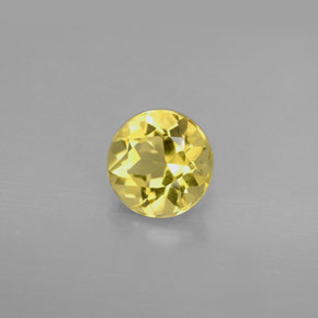 Berillo naturale giallo da 1,24 ct, taglio rotondo, VVS-VS