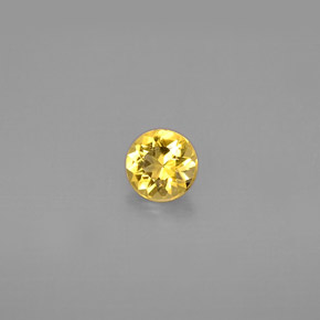 Berillo naturale giallo da 0,42 ct, taglio rotondo, VS