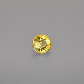 Berillo naturale giallo da 0,42 ct, taglio rotondo, VS