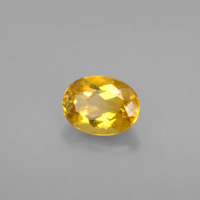 Berillo naturale giallo da 1,21 ct, taglio ovale, VS