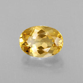 Berillo naturale giallo da 0,79 ct, taglio ovale, VVS