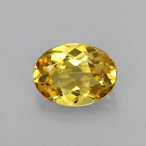 Berillo naturale giallo da 0,96 ct, taglio ovale, IF
