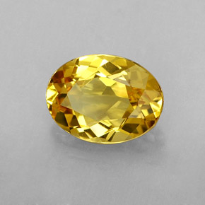 Berillo naturale giallo da 0,96 ct, taglio ovale, IF