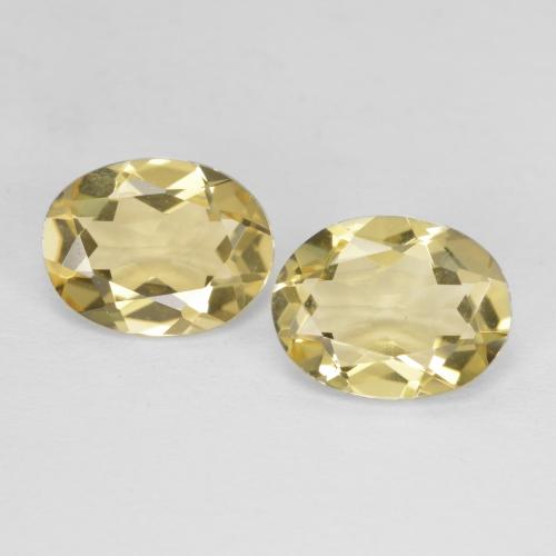 Berillo naturale giallo da 3,06 ct, taglio ovale, VVS