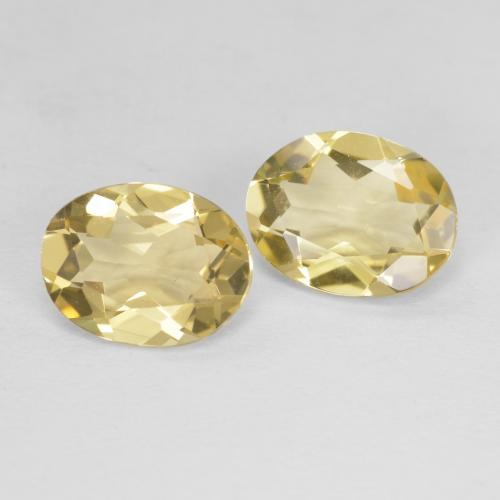 Berillo naturale giallo da 3,06 ct, taglio ovale, VVS