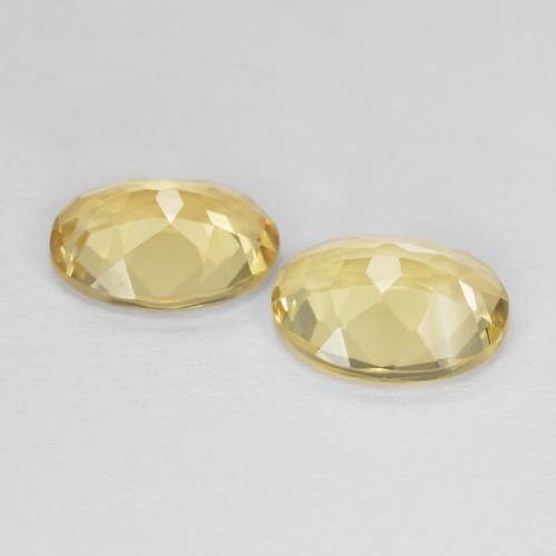 Berillo naturale giallo da 3,06 ct, taglio ovale, VVS