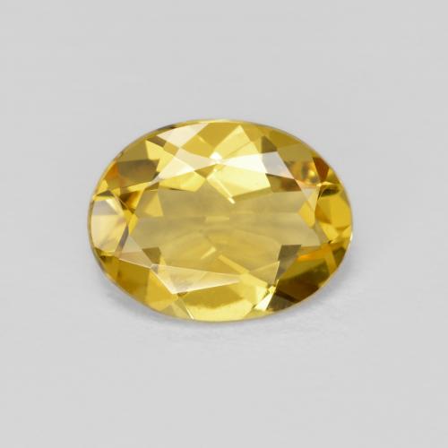 Berillo Giallo intenso naturale da 1.48 ct, Taglio ovale, VS