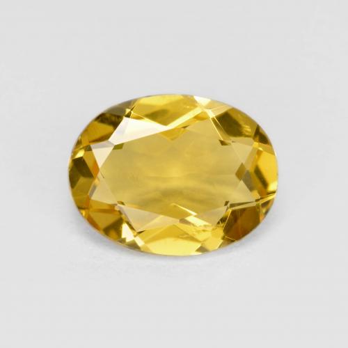 Berillo Giallo intenso naturale da 1.57 ct, Taglio ovale, VS