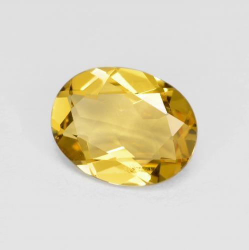 Berillo Giallo intenso naturale da 1.57 ct, Taglio ovale, VS