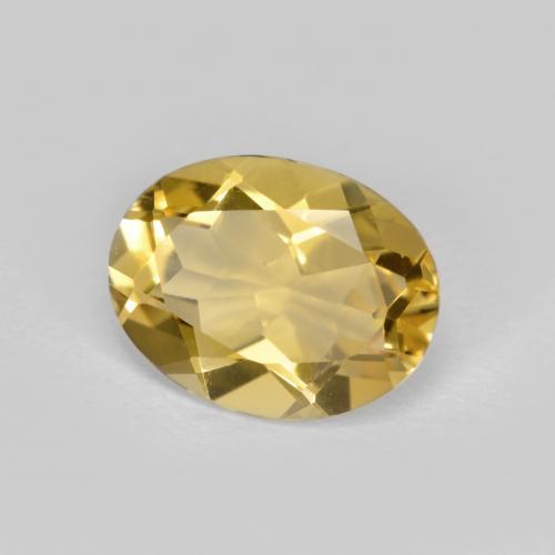 Berillo giallo oro naturale da 1,57 ct, taglio ovale, VVS-VS