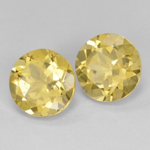 Gemme di berillo giallo dorato chiaro naturale da 3,73 ct, taglio rotondo, VS