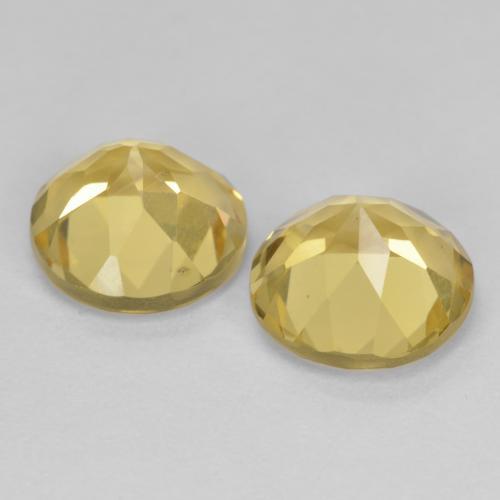 Gemme di berillo giallo dorato chiaro naturale da 3,73 ct, taglio rotondo, VS