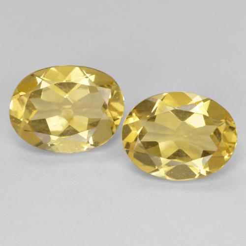 Berillo naturale giallo da 3,35 ct, taglio ovale, VVS-VS