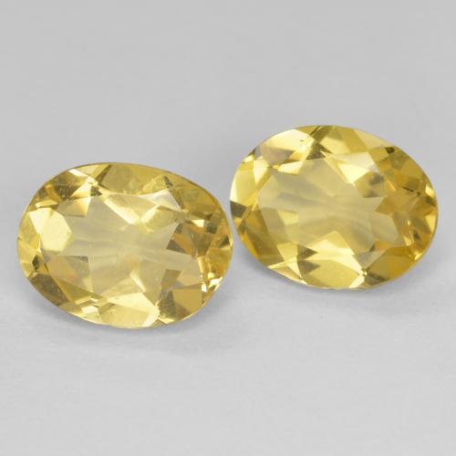 Berillo naturale giallo da 3,35 ct, taglio ovale, VVS-VS