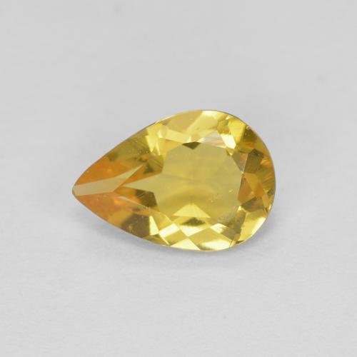 Berillo Oro giallastro naturale da 0.56 ct, Forma a pera, VVS