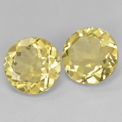 Gemme di Berillo Giallo caldo naturale da 4.29 ct, Taglio rotondo, VVS
