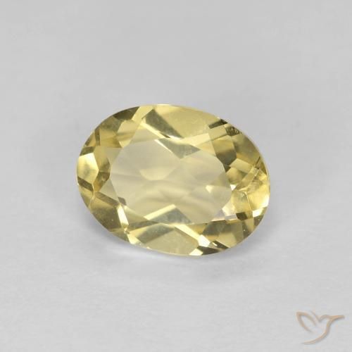 Berillo Giallo senape naturale da 1.12 ct, Ovale, VVS-VS