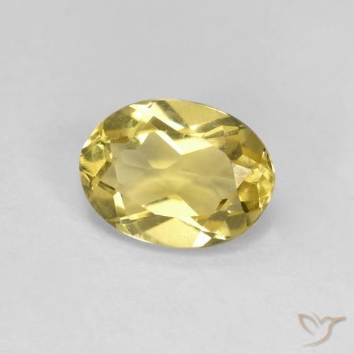 Berillo Giallo senape naturale da 1.23 ct, Ovale, VVS-VS