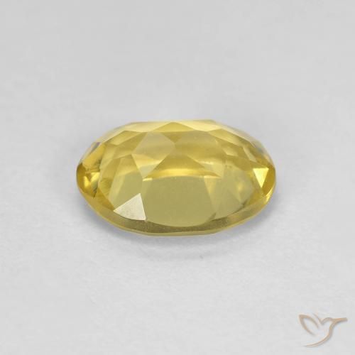 Berillo Giallo senape naturale da 1.23 ct, Ovale, VVS-VS