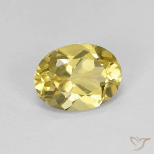 Berillo Giallo di Digione naturale da 1.33 ct, Ovale, VVS-VS