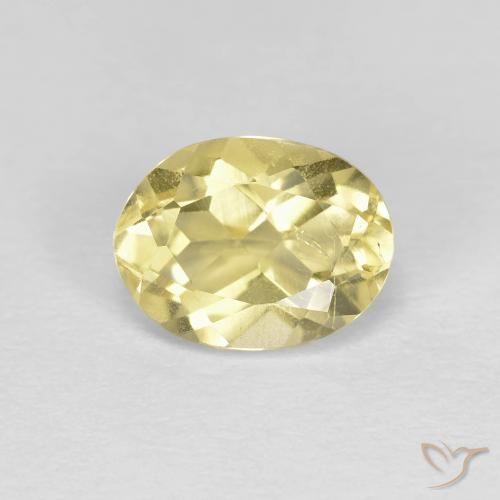 1.27ct Naturale Giallo chiaro Berillo, Ovale, VVS-VS
