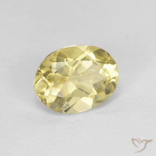 Berillo Giallo chiaro naturale da 1.27 ct, Ovale, VVS-VS