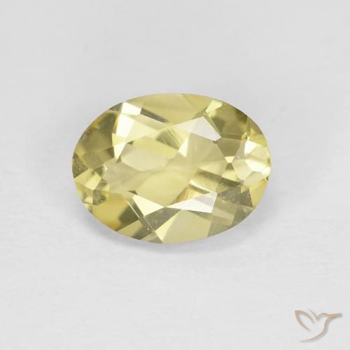 1.16ct Naturale Giallo chiaro Berillo, Ovale, VVS-VS