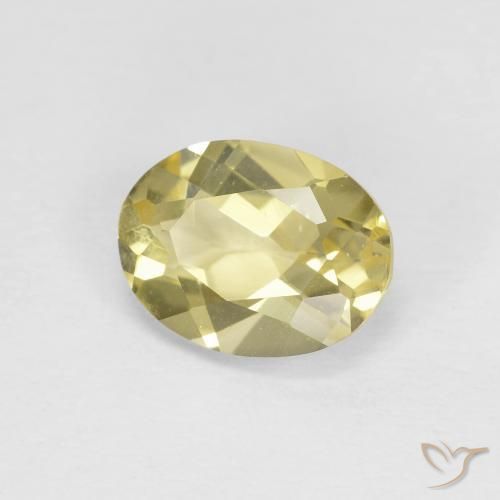 Berillo Giallo chiaro naturale da 1.16 ct, Ovale, VVS-VS