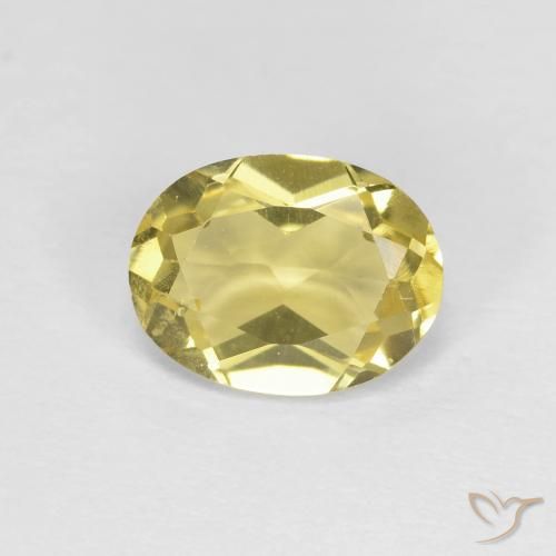 1.21ct Naturale Giallo chiaro Berillo, Ovale, VVS-VS
