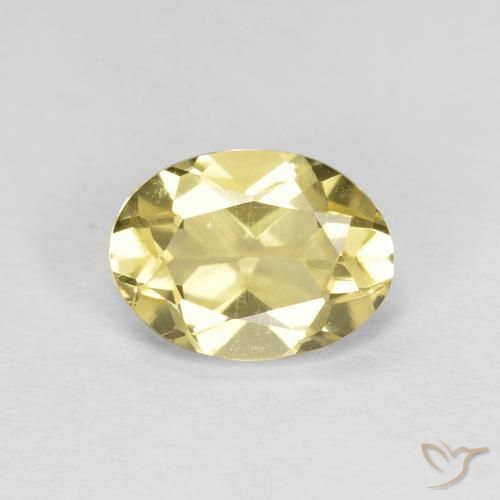 1.15ct Naturale Giallo Laguna chiaro Berillo, Ovale, VVS-VS