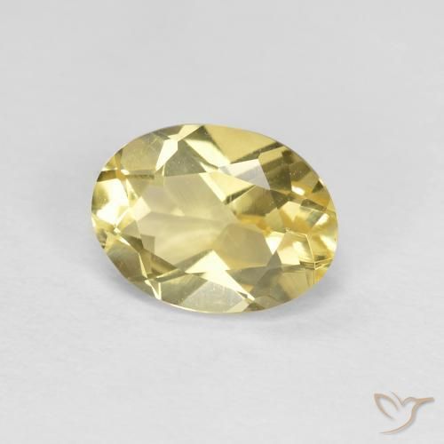 Berillo Giallo Laguna chiaro naturale da 1.15 ct, Ovale, VVS-VS