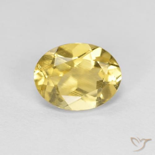 1.29ct Naturale Giallo Toscana Berillo, Ovale, VVS-VS