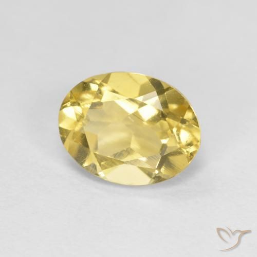 Berillo Giallo Toscana naturale da 1.29 ct, Ovale, VVS-VS