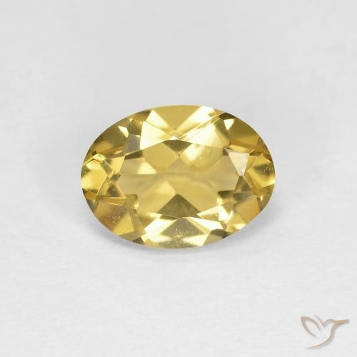 Berillo Giallo reale naturale da 0.95 ct, Ovale, VVS-VS