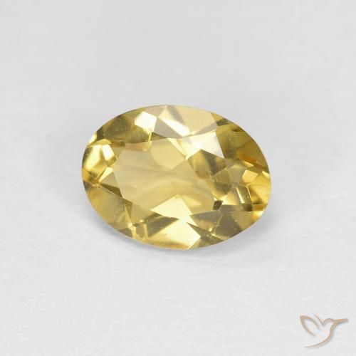 Berillo Giallo reale naturale da 0.95 ct, Ovale, VVS-VS