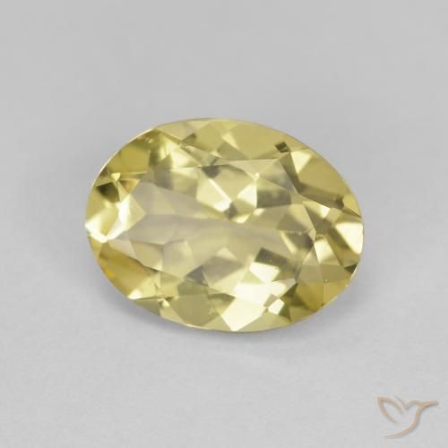 Berillo Giallo medio naturale da 1.58 ct, Ovale, VS