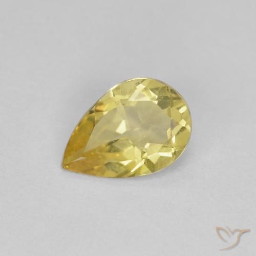 0.49ct Naturale Giallo di Digione Berillo, Forma a pera, VS