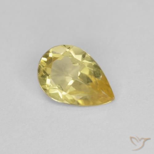 Berillo Giallo di Digione naturale da 0.49 ct, Forma a pera, VS